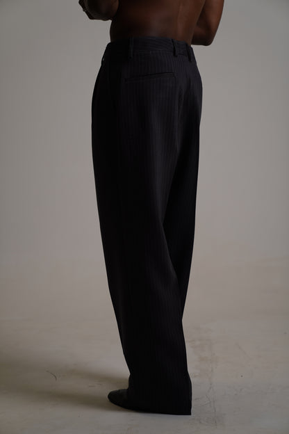 tailored wide leg stripes trouser